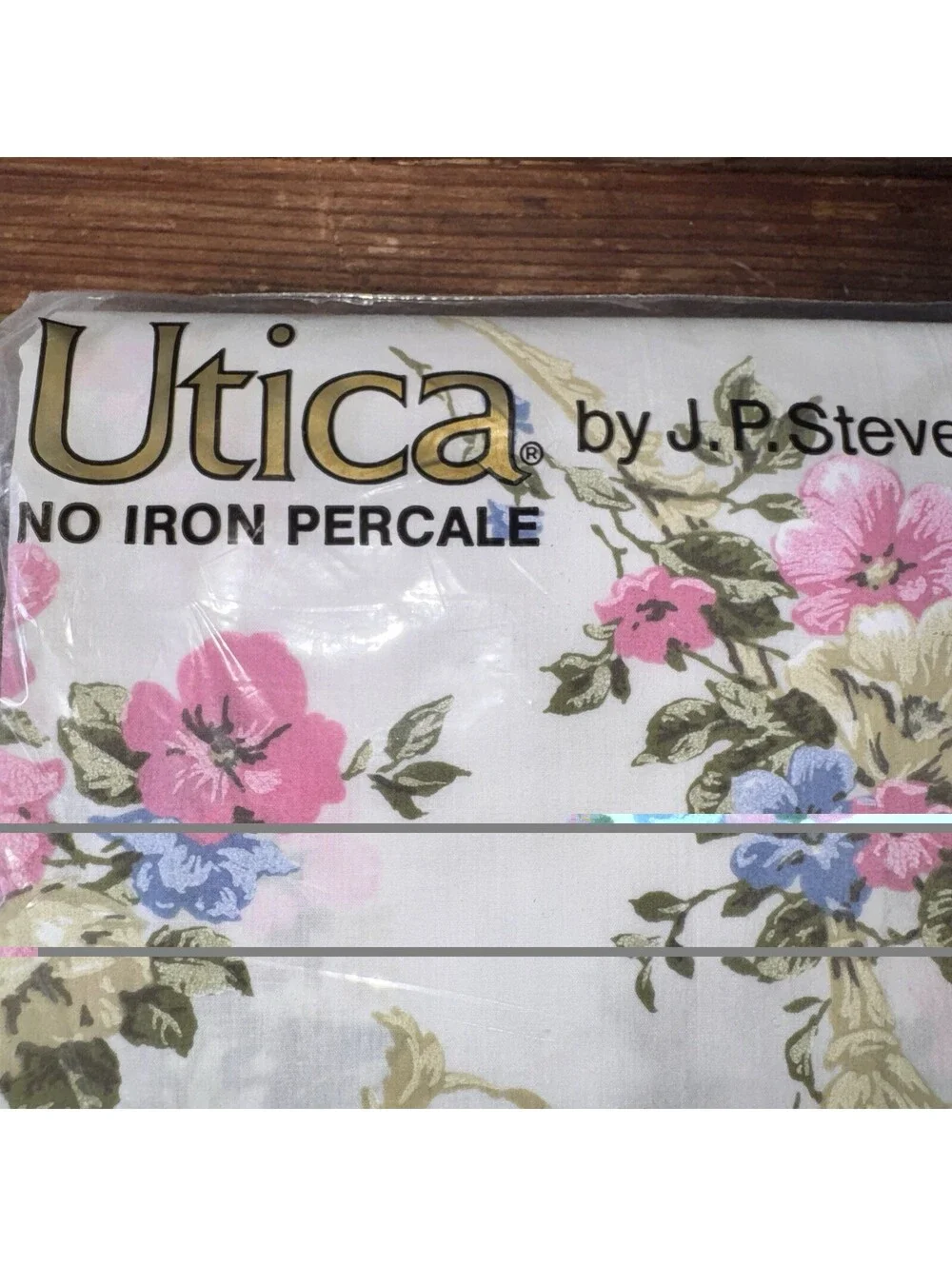 Vintage Stevens Utica Twin Flat Sheet Canterbury Floral Percale USA NEW IN PKG